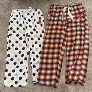 Auburn Tigers Concepts Sport Pajama Pants Bundle Women's Large Plaid Polka Dot